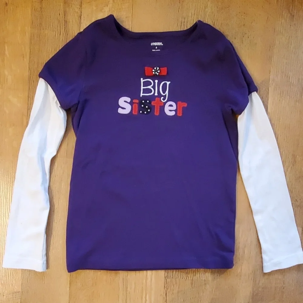 Gymboree Girls Purple BIG SISTER Long Sleeve Outfit Size 9‎